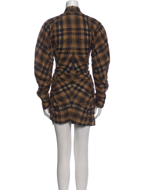 Ganni Plaid Print Mini Dress