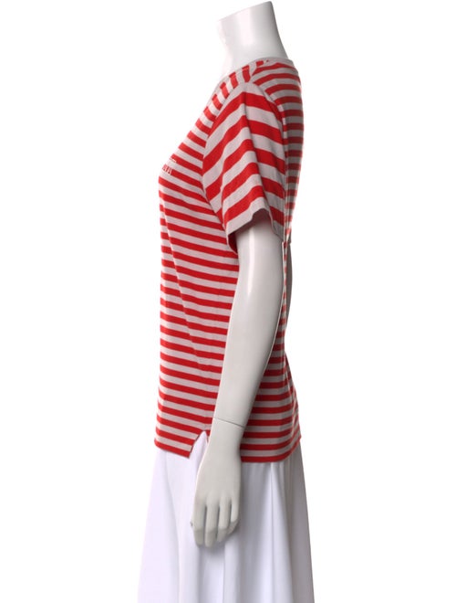 Ganni Striped V-Neck T-Shirt