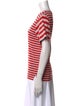 Ganni Striped V-Neck T-Shirt
