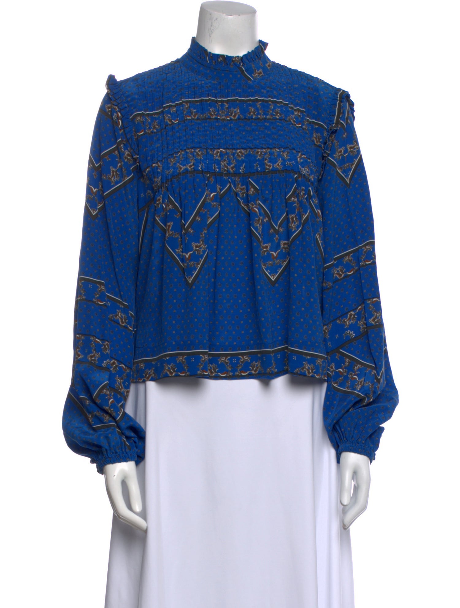 Ganni Silk Printed Blouse