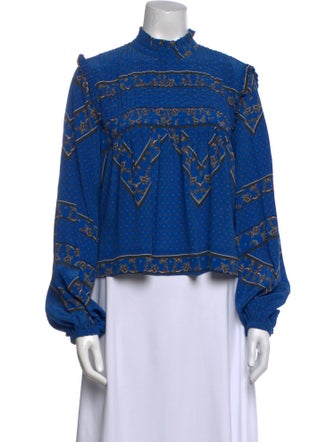 Ganni Silk Printed Blouse