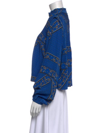 Ganni Silk Printed Blouse