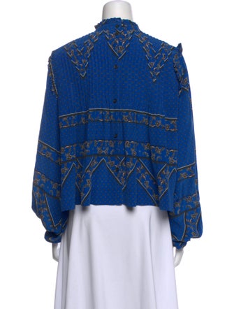 Ganni Silk Printed Blouse
