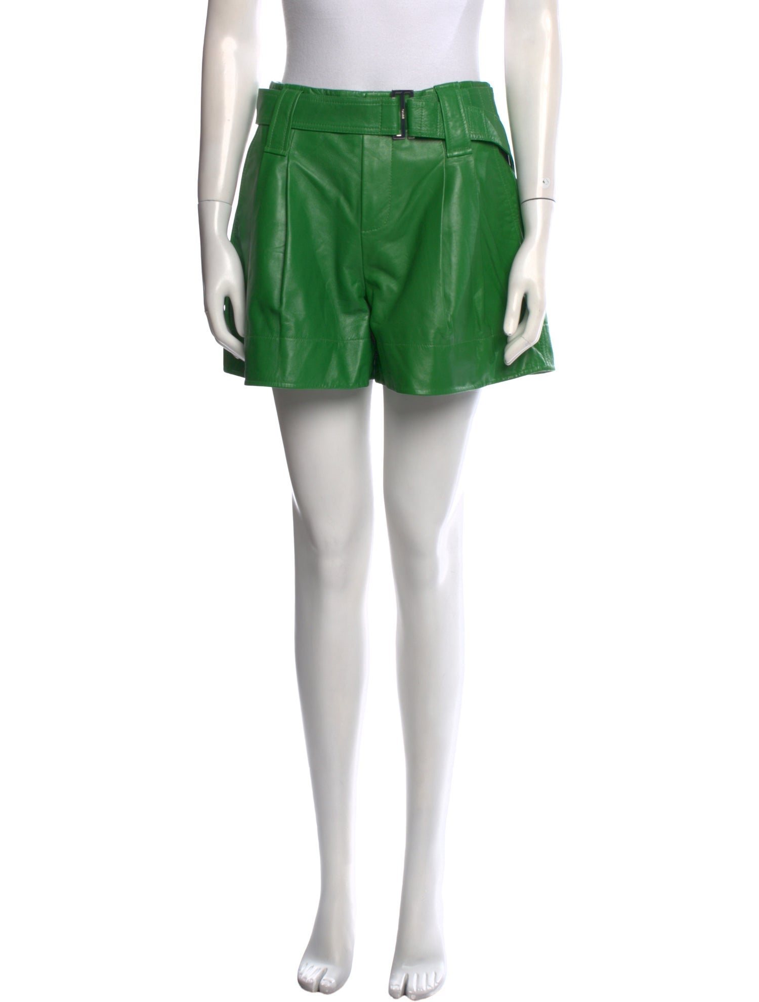 Ganni Lamb Leather Mini Shorts