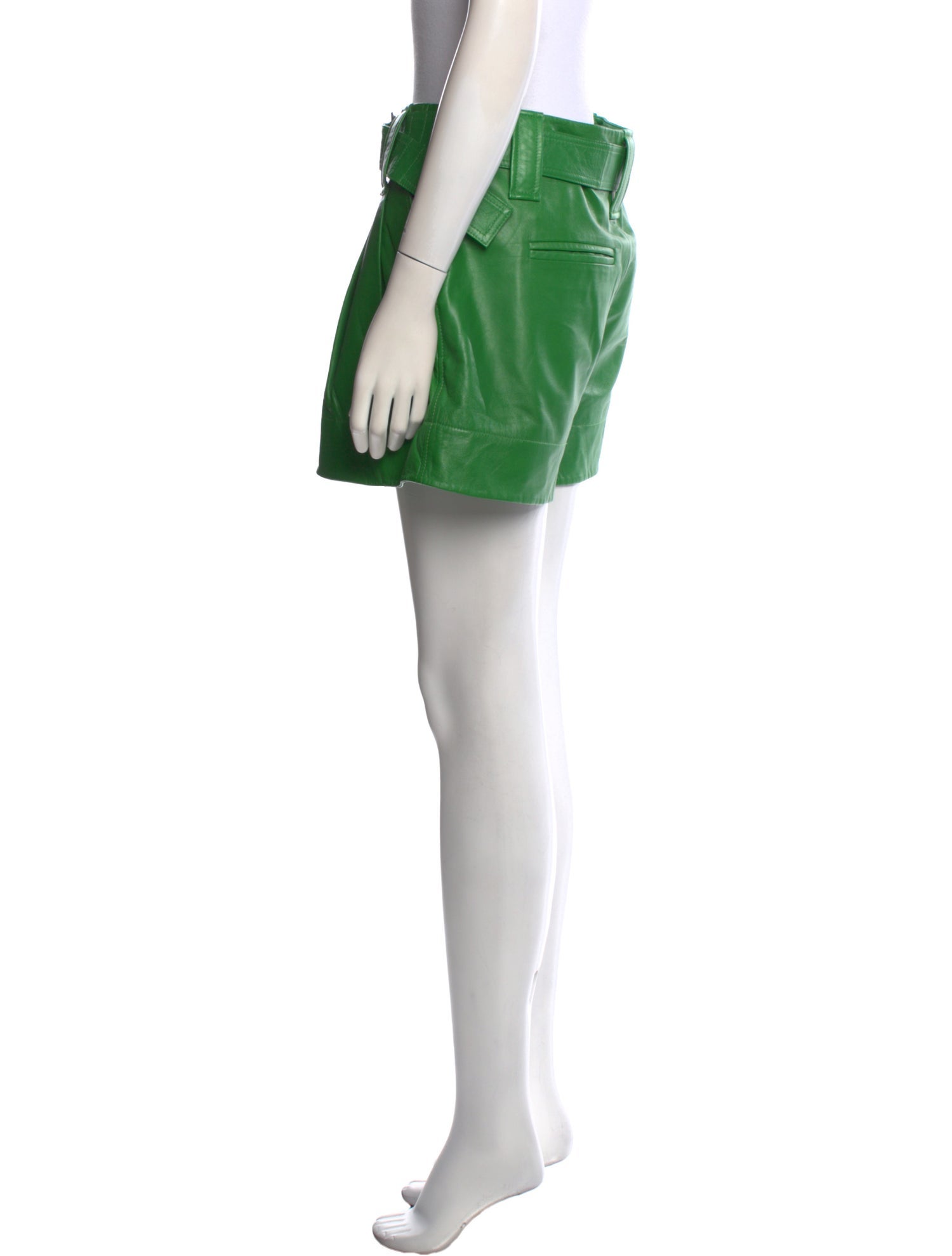 Ganni Lamb Leather Mini Shorts