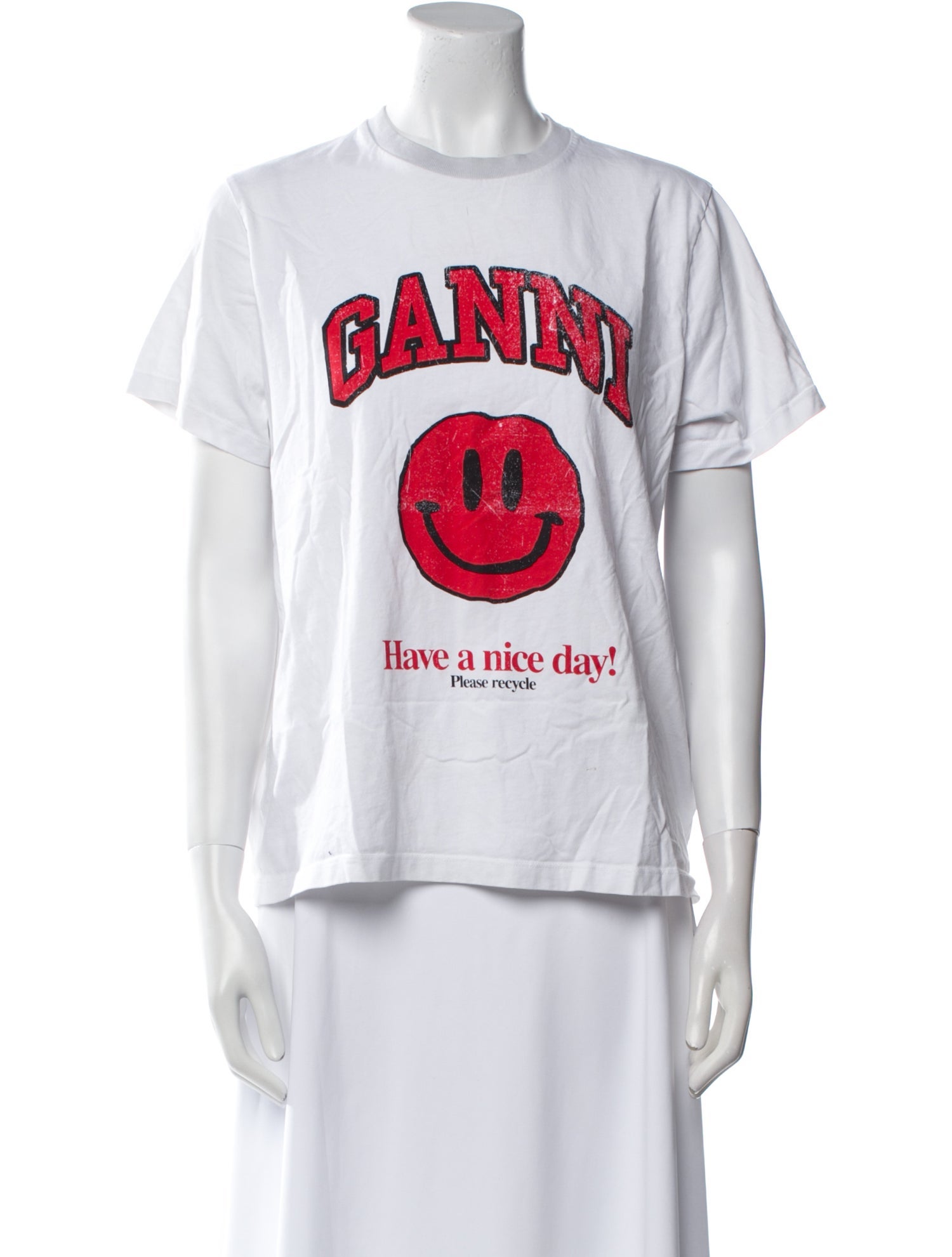 Ganni Graphic Print Crew Neck T-Shirt