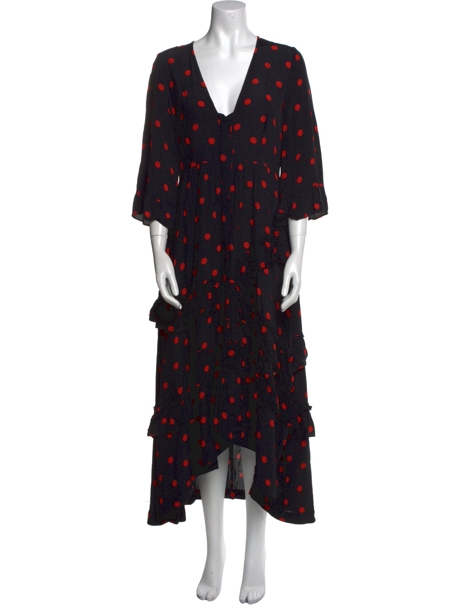 Ganni Polka Dot Print Long Dress
