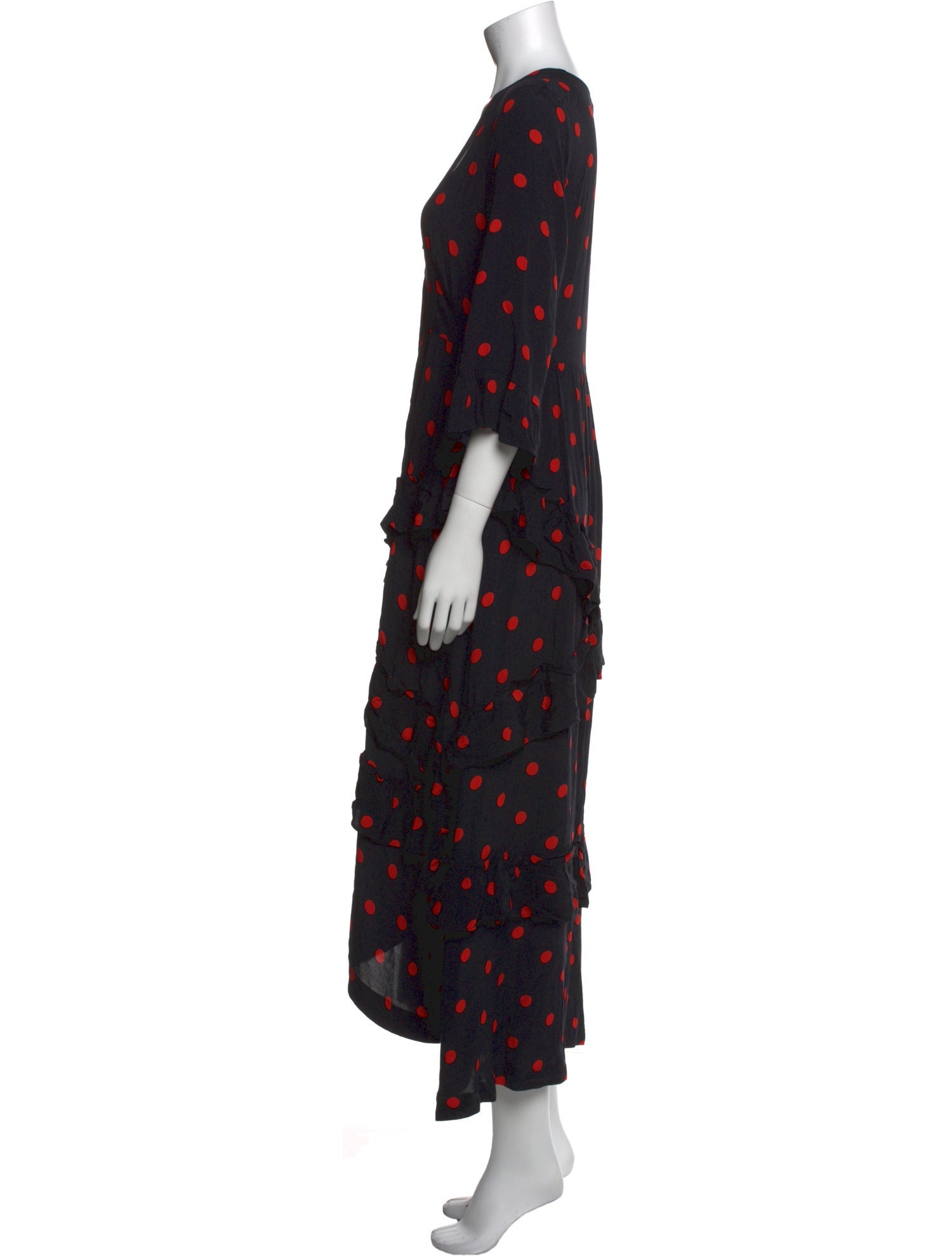 Ganni Polka Dot Print Long Dress