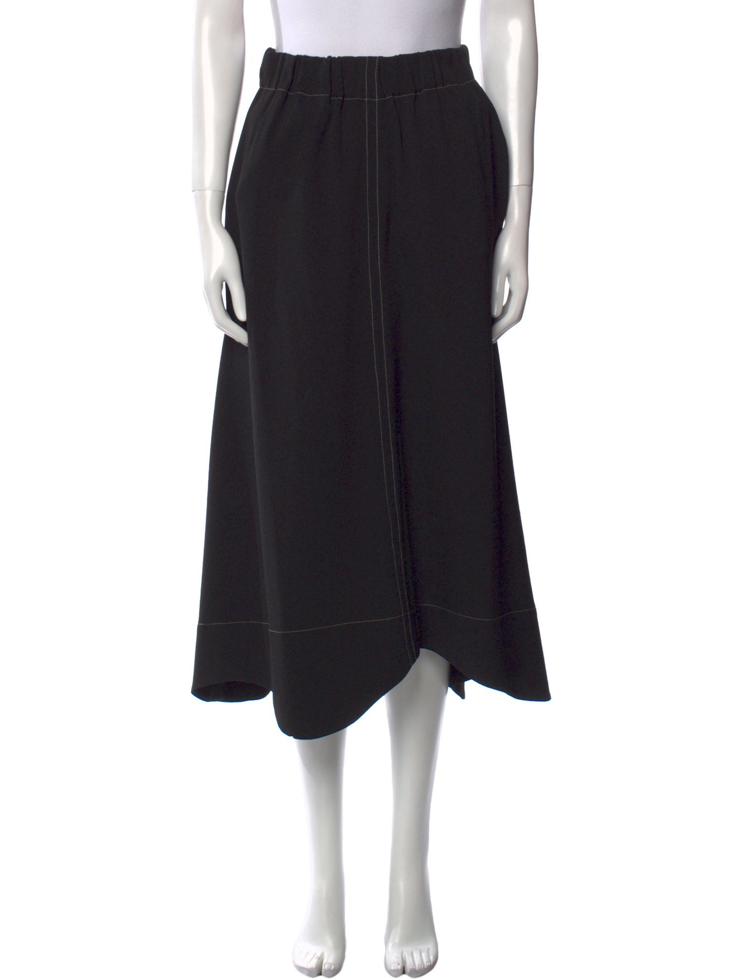 Ganni Pleated Accents Midi Length Skirt