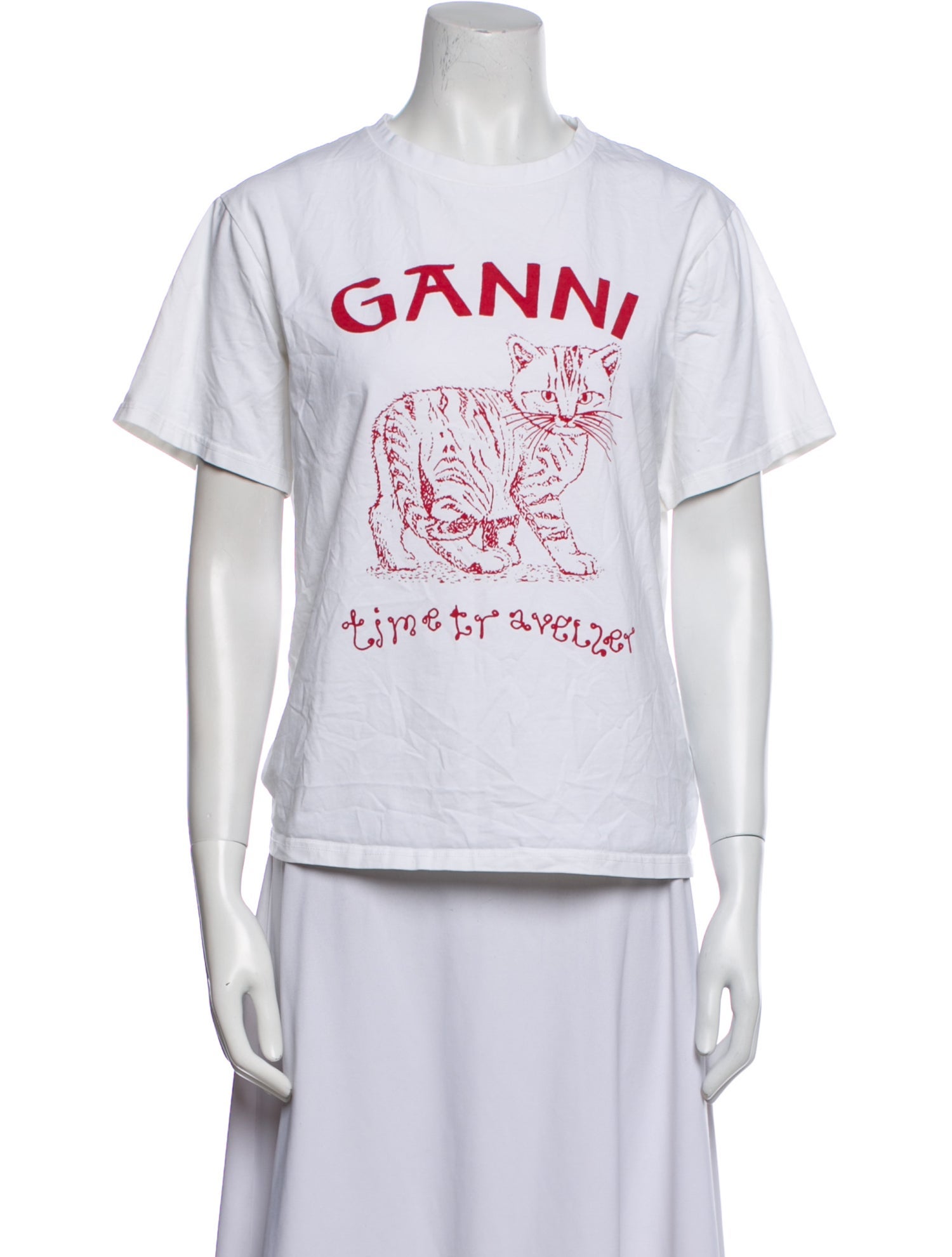 Ganni Graphic Print Crew Neck T-Shirt