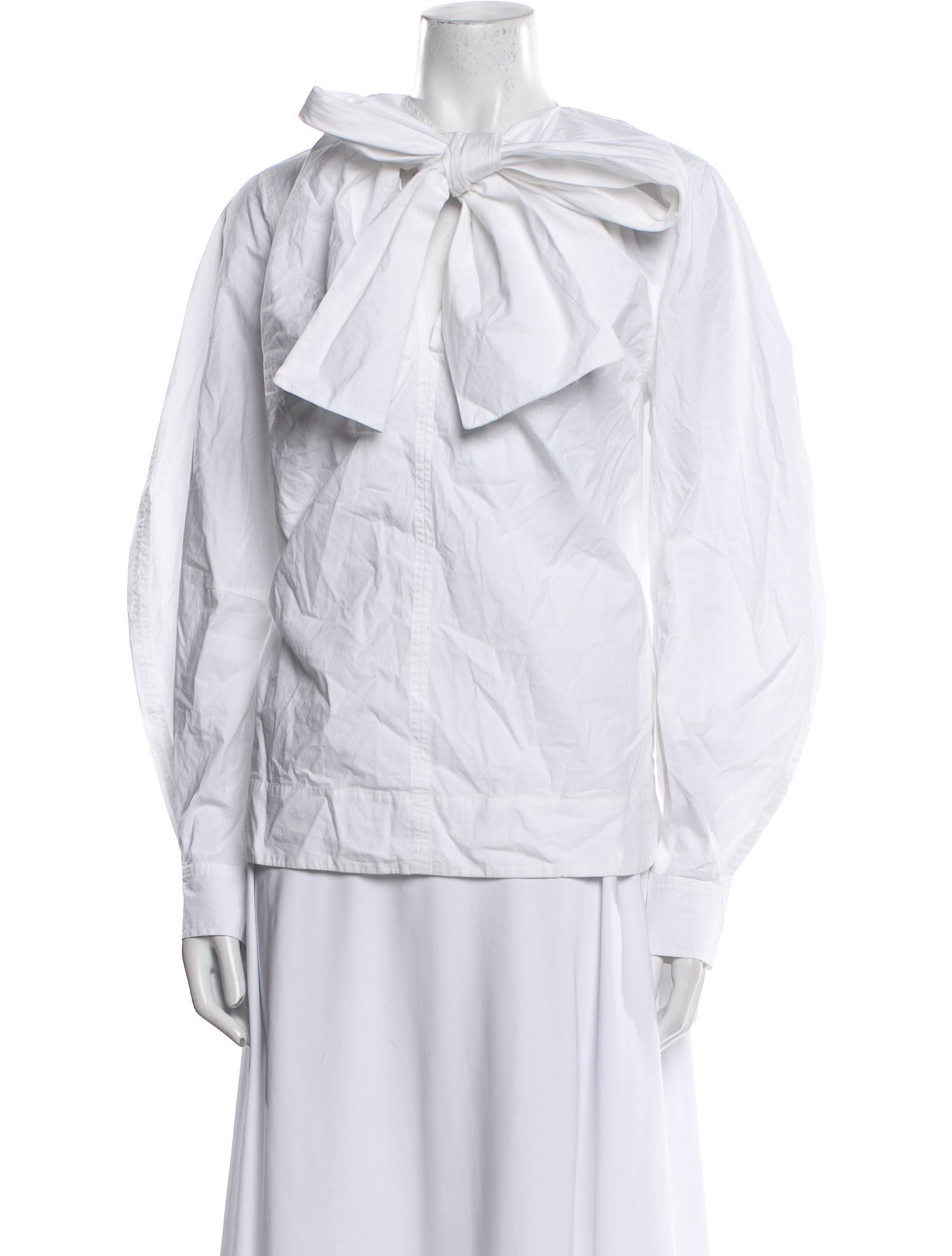 Ganni Mock Neck Long Sleeve Blouse