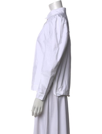 Ganni Three-Quarter Sleeve Button-Up Top