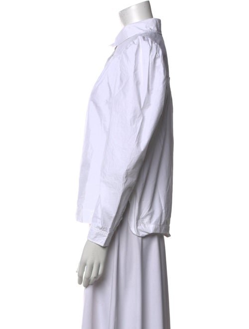 Ganni Three-Quarter Sleeve Button-Up Top