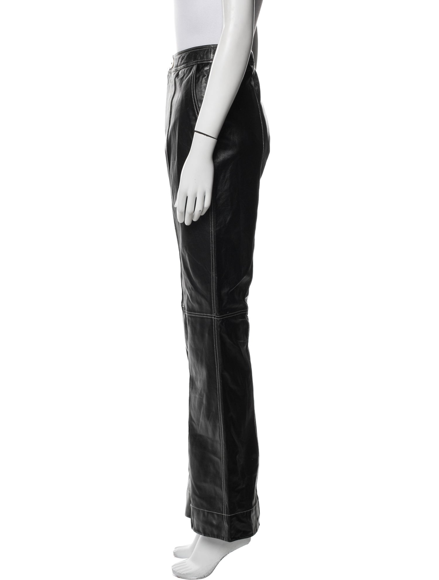 Ganni Lamb Leather Wide Leg Pants