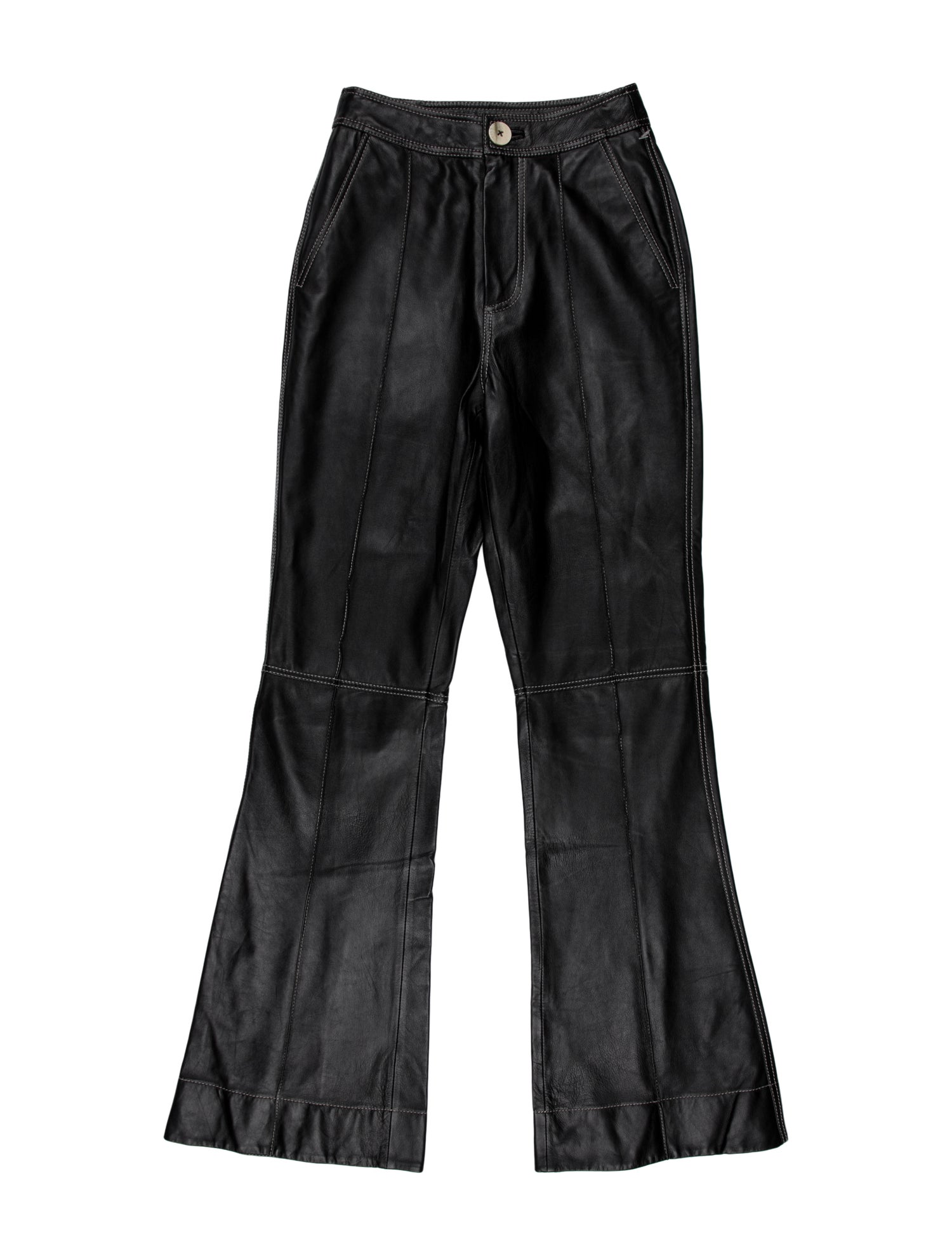 Ganni Leather Wide Leg Pants w/ Tags