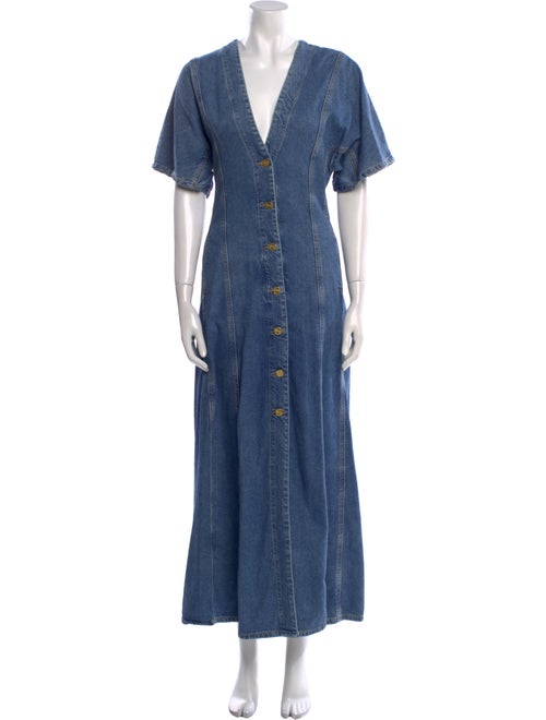 Ganni V-Neck Long Dress