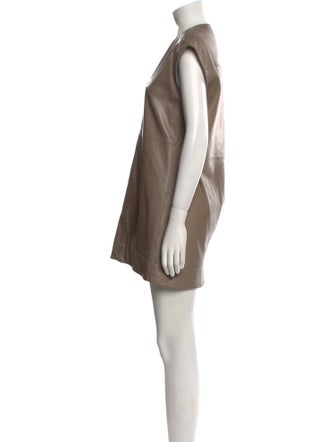 Ganni Lamb Leather Mini Dress