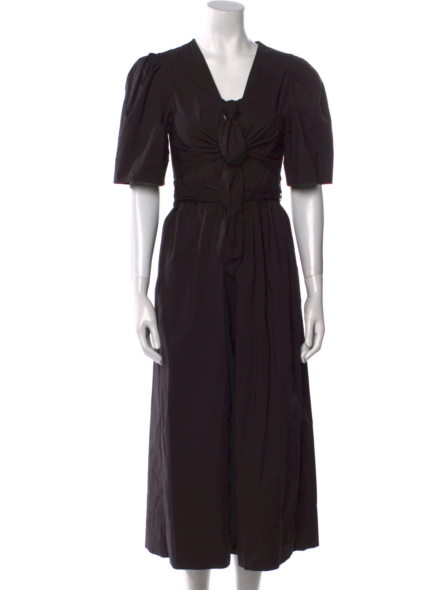 Ganni V-Neck Long Dress