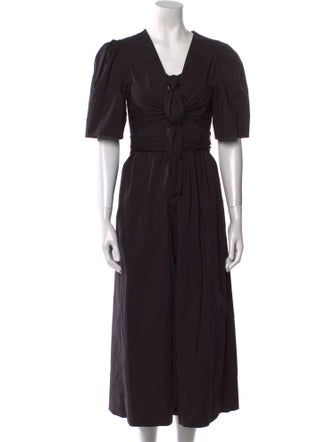 Ganni V-Neck Long Dress