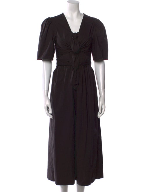 Ganni V-Neck Long Dress