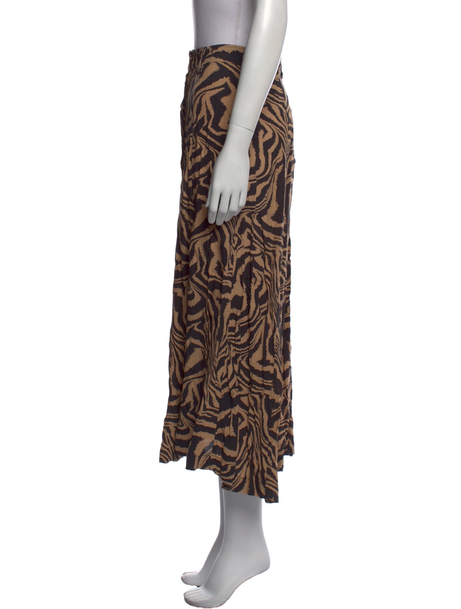 Ganni Animal Print Midi Length Skirt