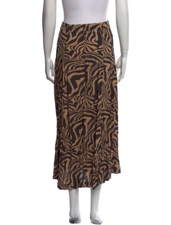 Ganni Animal Print Midi Length Skirt