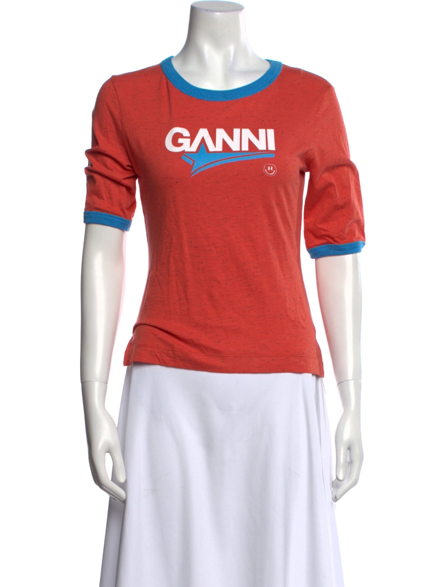 Ganni Graphic Print Crew Neck T-Shirt w/ Tags
