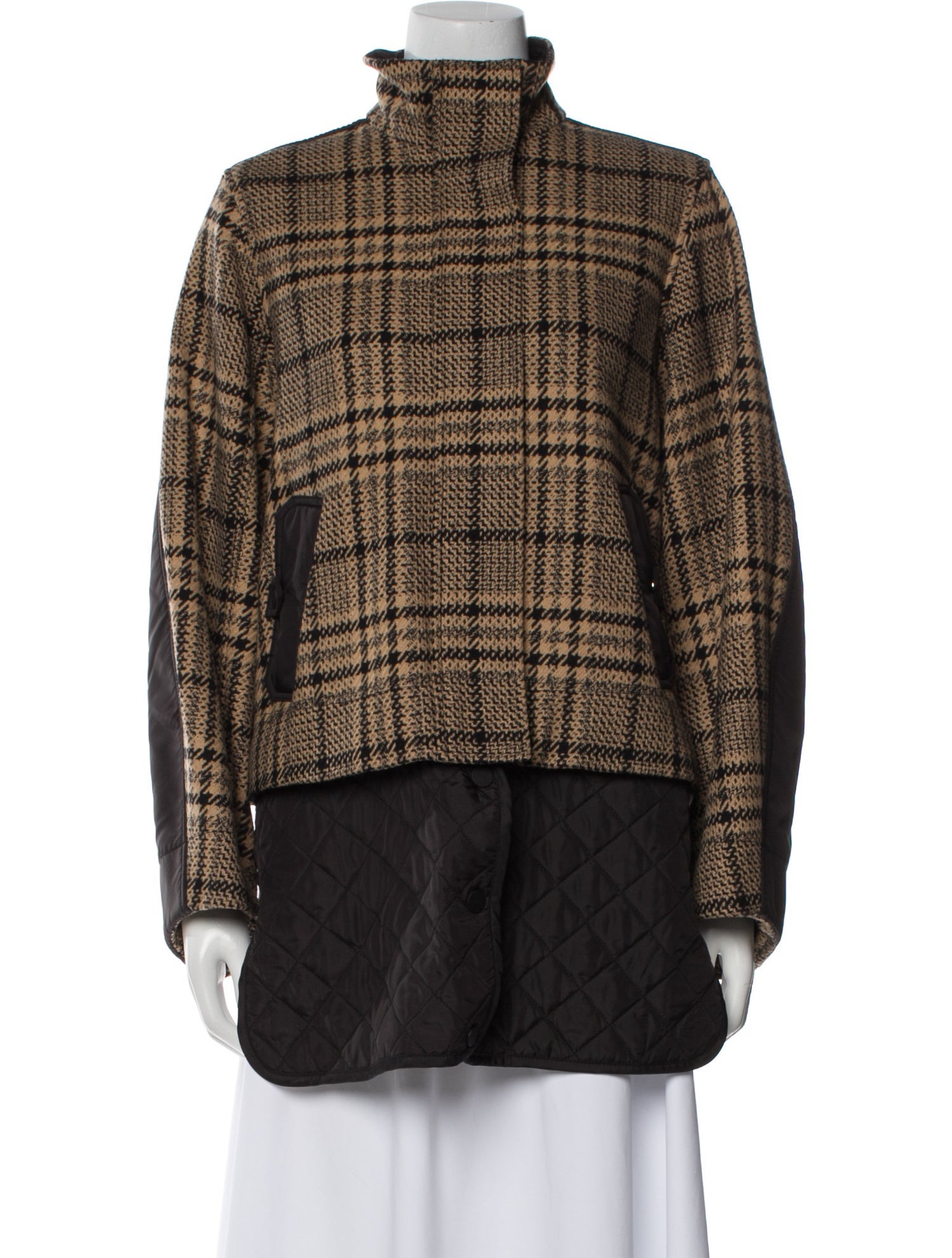 Ganni Wool Plaid Print Jacket