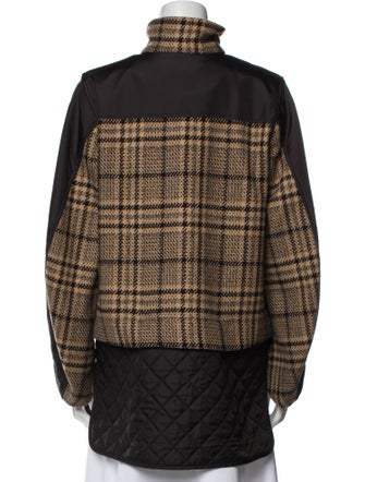 Ganni Wool Plaid Print Jacket