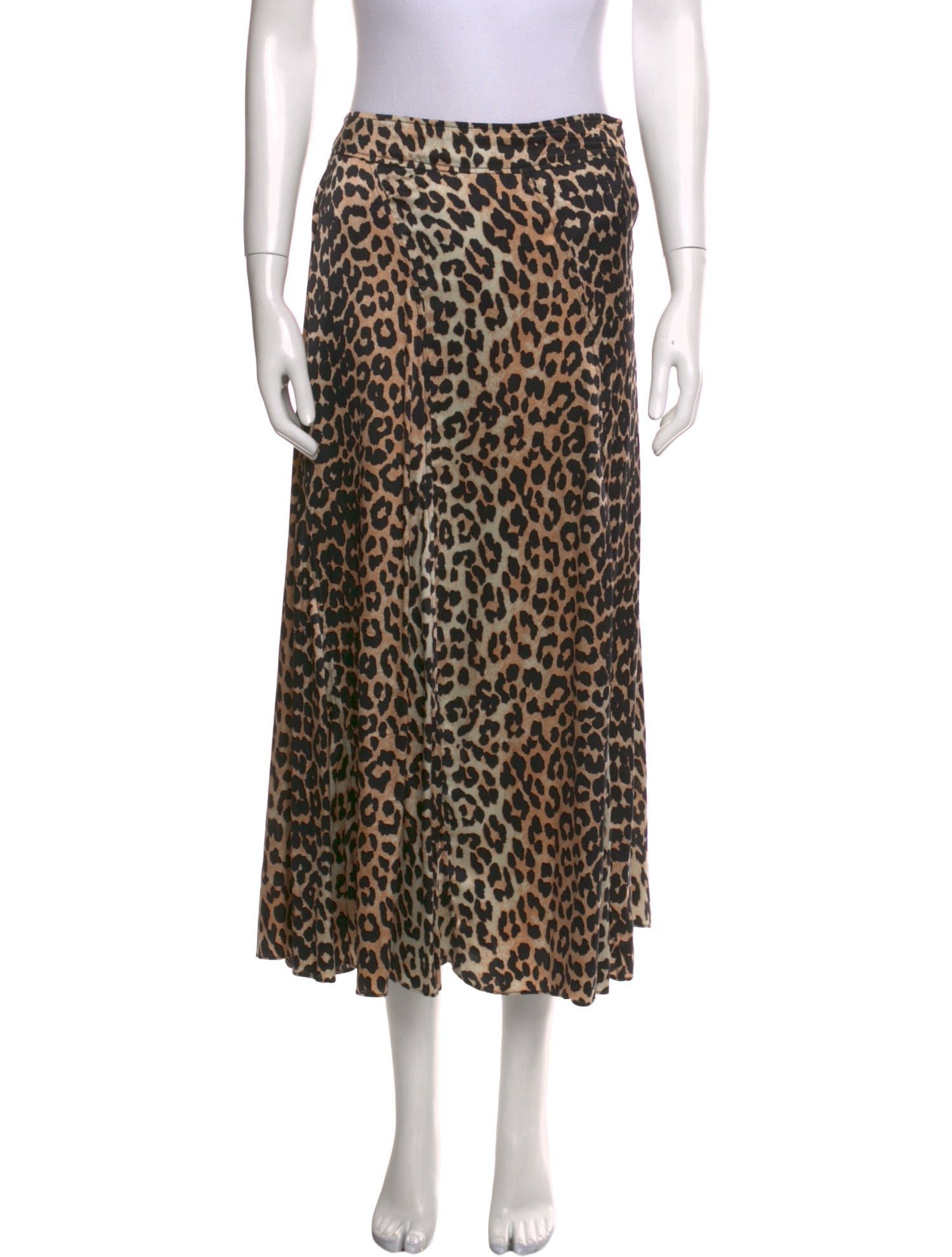 Ganni Silk Midi Length Skirt