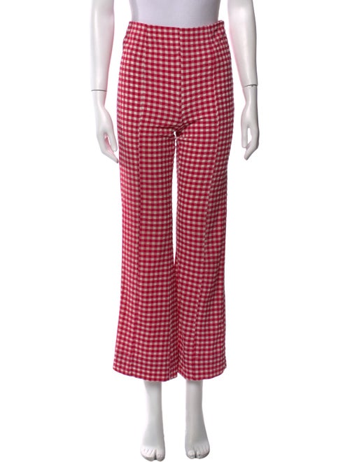 Ganni Plaid Print Wide Leg Pants