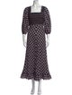 Ganni Plaid Print Long Dress