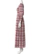 Ganni Plaid Print Long Dress