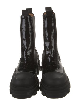 Ganni Patent Leather Combat Boots