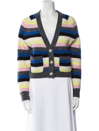 Ganni Striped V-Neck Sweater