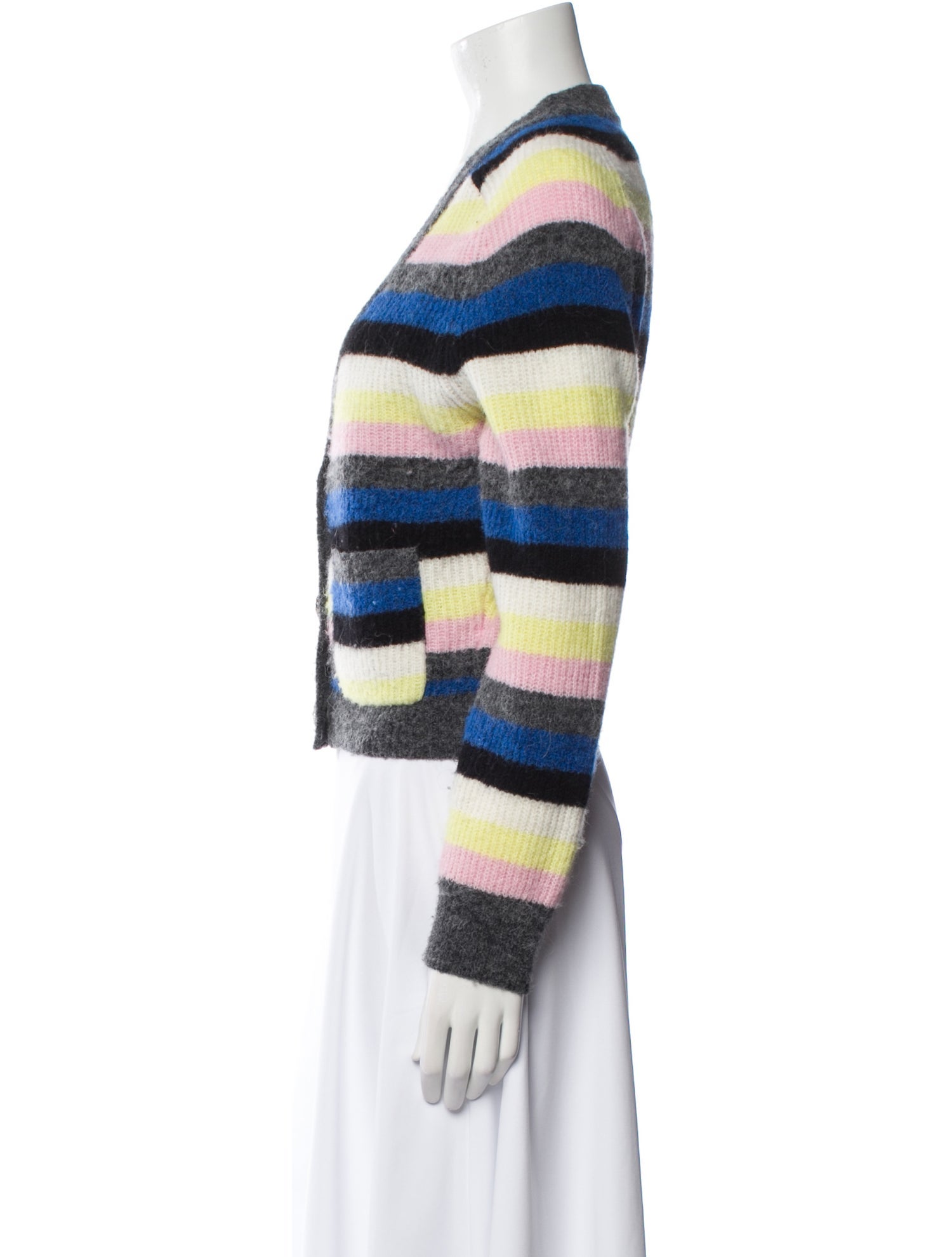 Ganni Striped V-Neck Sweater