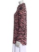 Ganni Animal Print Long Sleeve Button-Up Top