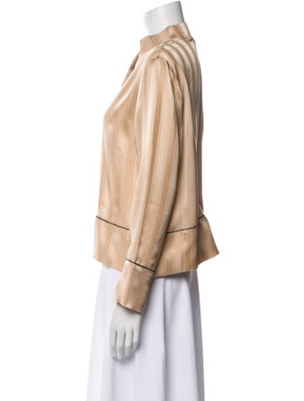 Ganni Silk Mock Neck Blouse