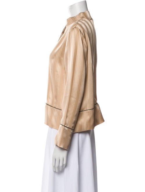 Ganni Silk Mock Neck Blouse