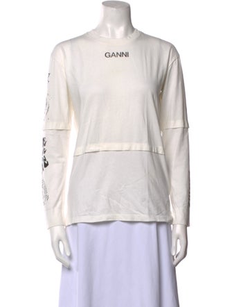 Ganni Graphic Print Crew Neck Sweatshirt