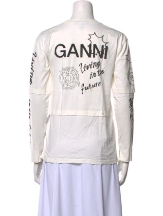 Ganni Graphic Print Crew Neck Sweatshirt