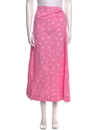 Ganni Polka Dot Print Midi Length Skirt
