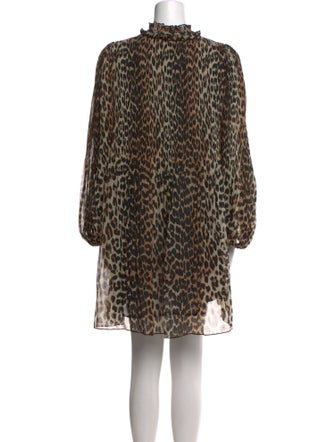 Ganni Animal Print Mini Dress