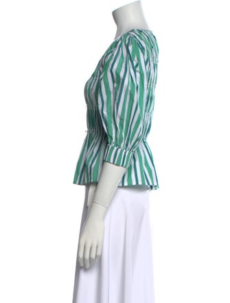 Ganni Striped V-Neck Top