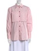 Ganni Long Sleeve Button-Up Top