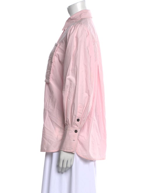 Ganni Long Sleeve Button-Up Top