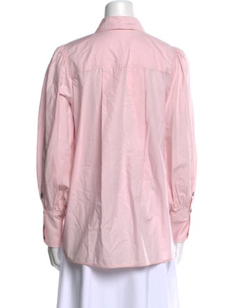 Ganni Long Sleeve Button-Up Top