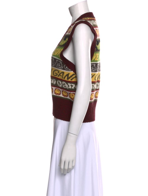 Ganni Wool Graphic Print Sweater