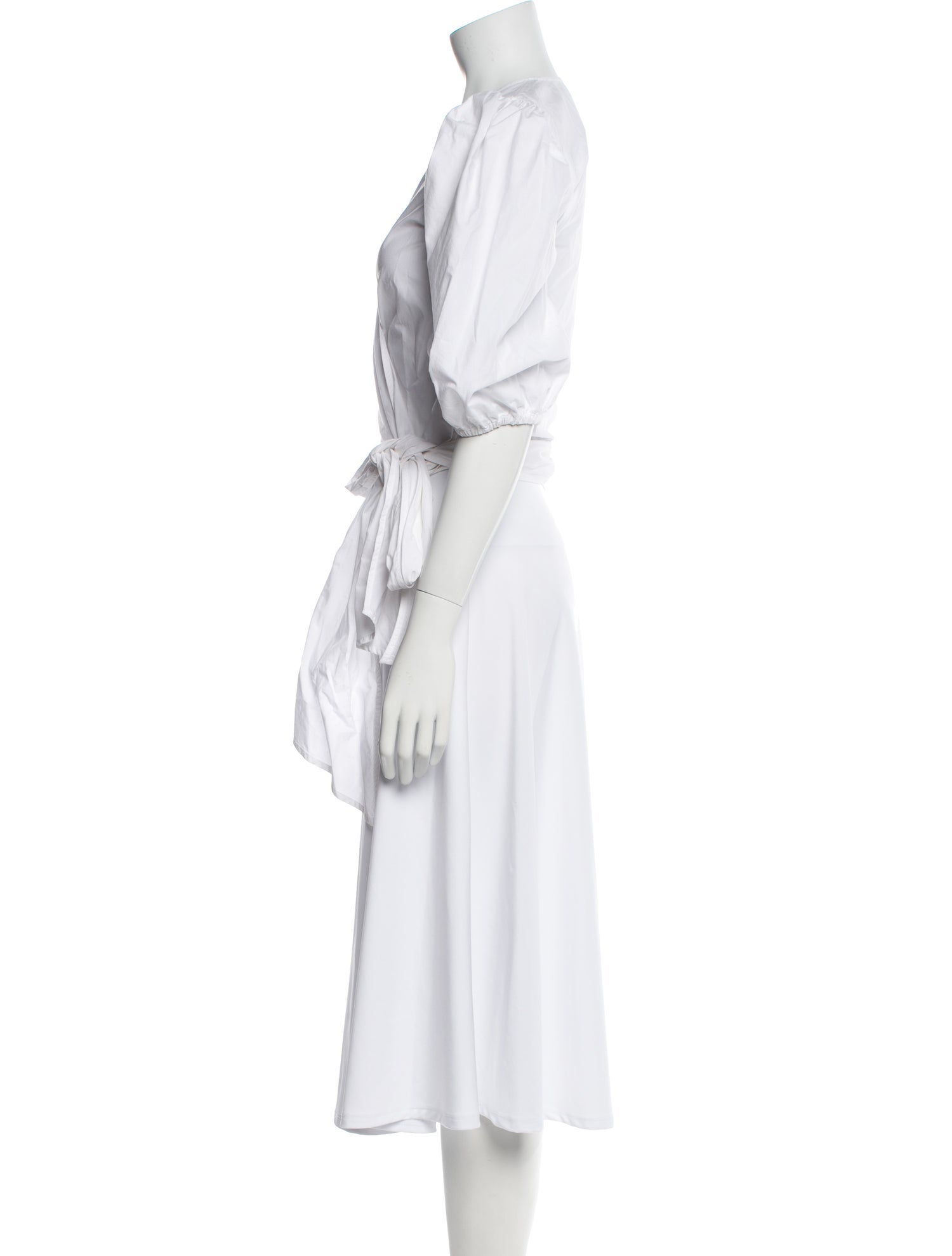 Ganni V-Neck Three-Quarter Sleeve Crop Top