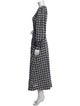 Ganni Plaid Print Long Dress